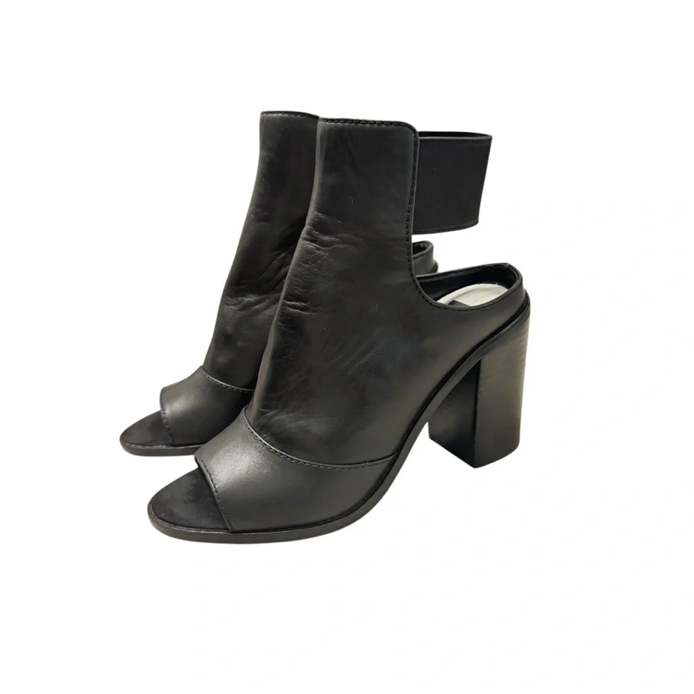 New Dolce Vita Lauri Open Toe Black Leather Bootie Sz 8.5‎